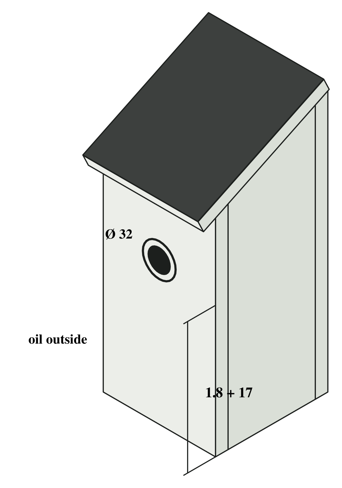 The finished nest box